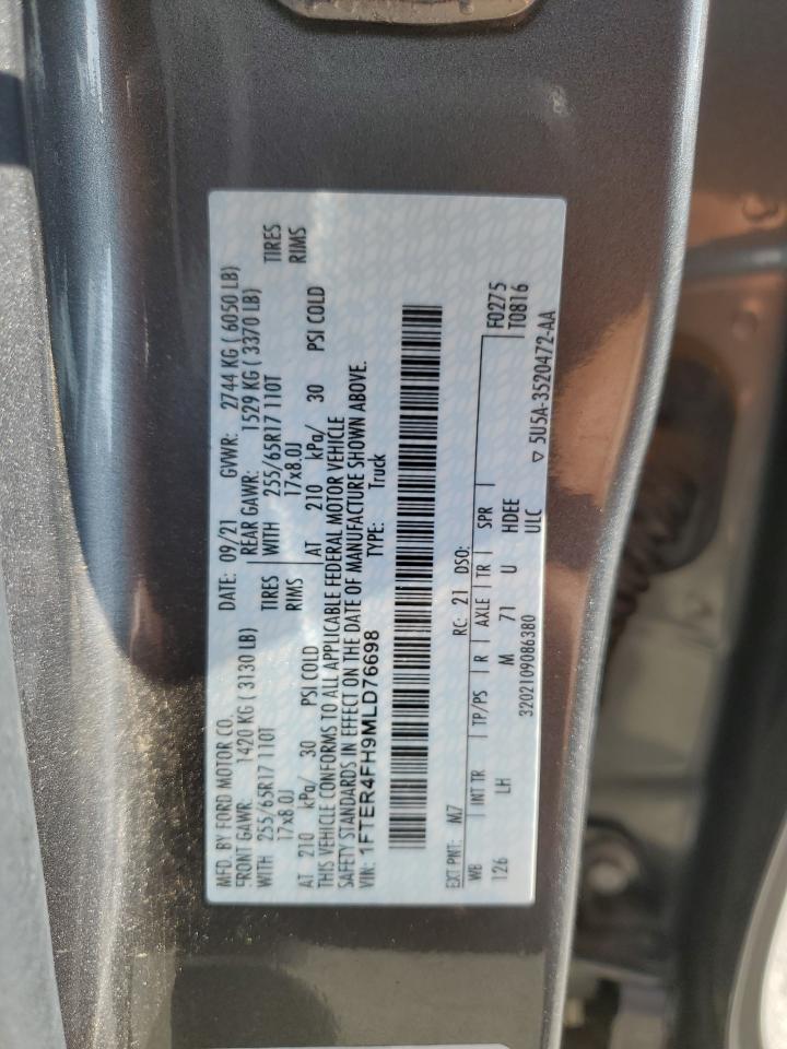 2021 Ford Ranger Xl VIN: 1FTER4FH9MLD76698 Lot: 83874855
