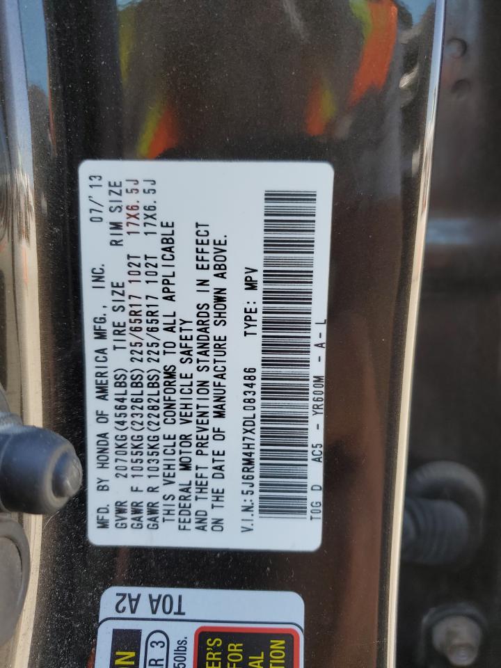 2013 Honda Cr-V Exl VIN: 5J6RM4H7XDL083486 Lot: 80223635