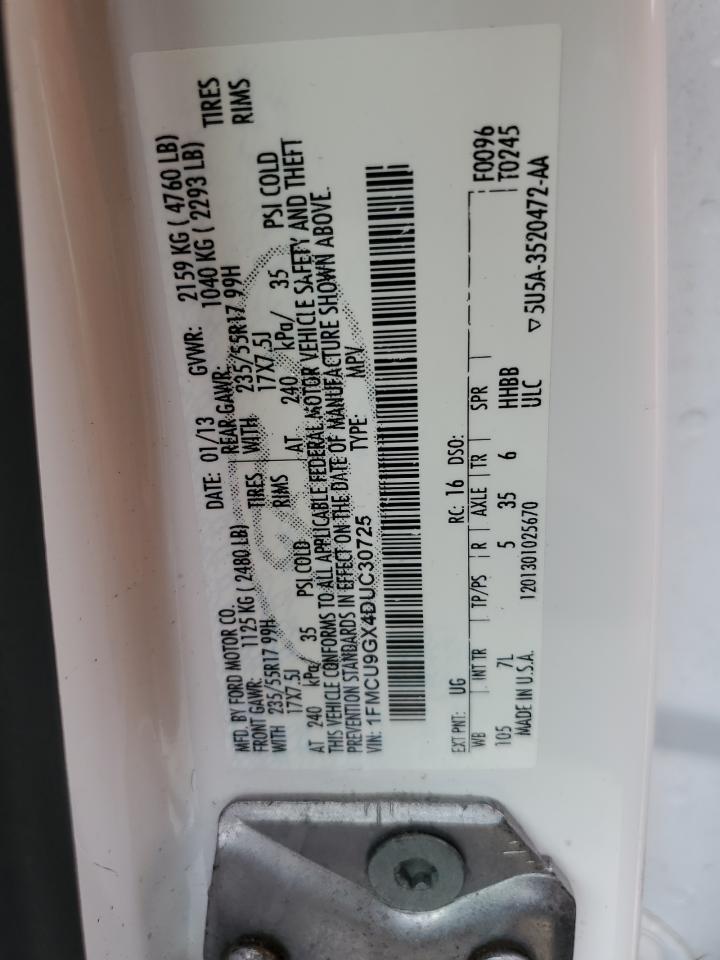 2013 Ford Escape Se VIN: 1FMCU9GX4DUC30725 Lot: 81811225