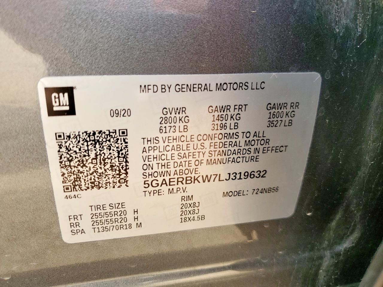 2020 Buick Enclave Essence VIN: 5GAERBKW7LJ319632 Lot: 81108375
