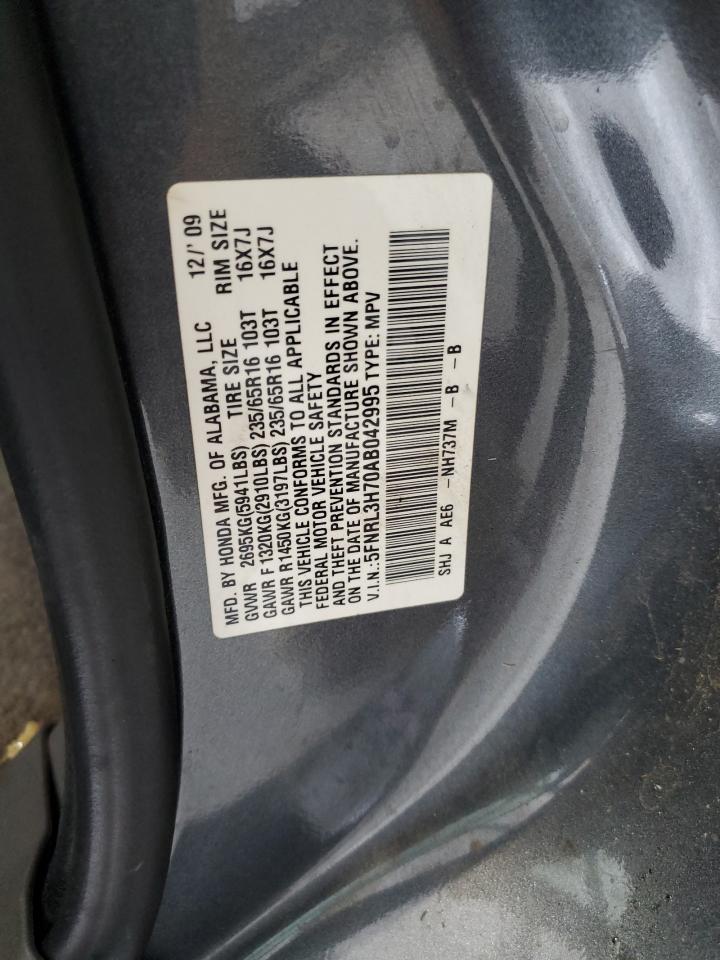 2010 Honda Odyssey Exl VIN: 5FNRL3H70AB042995 Lot: 72035635