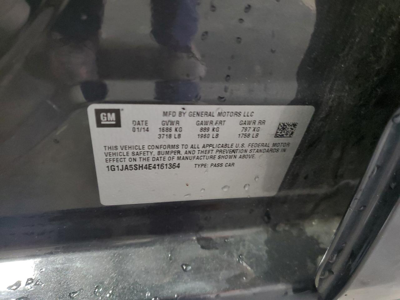 2014 Chevrolet Sonic Ls VIN: 1G1JA5SH4E4161364 Lot: 81525265