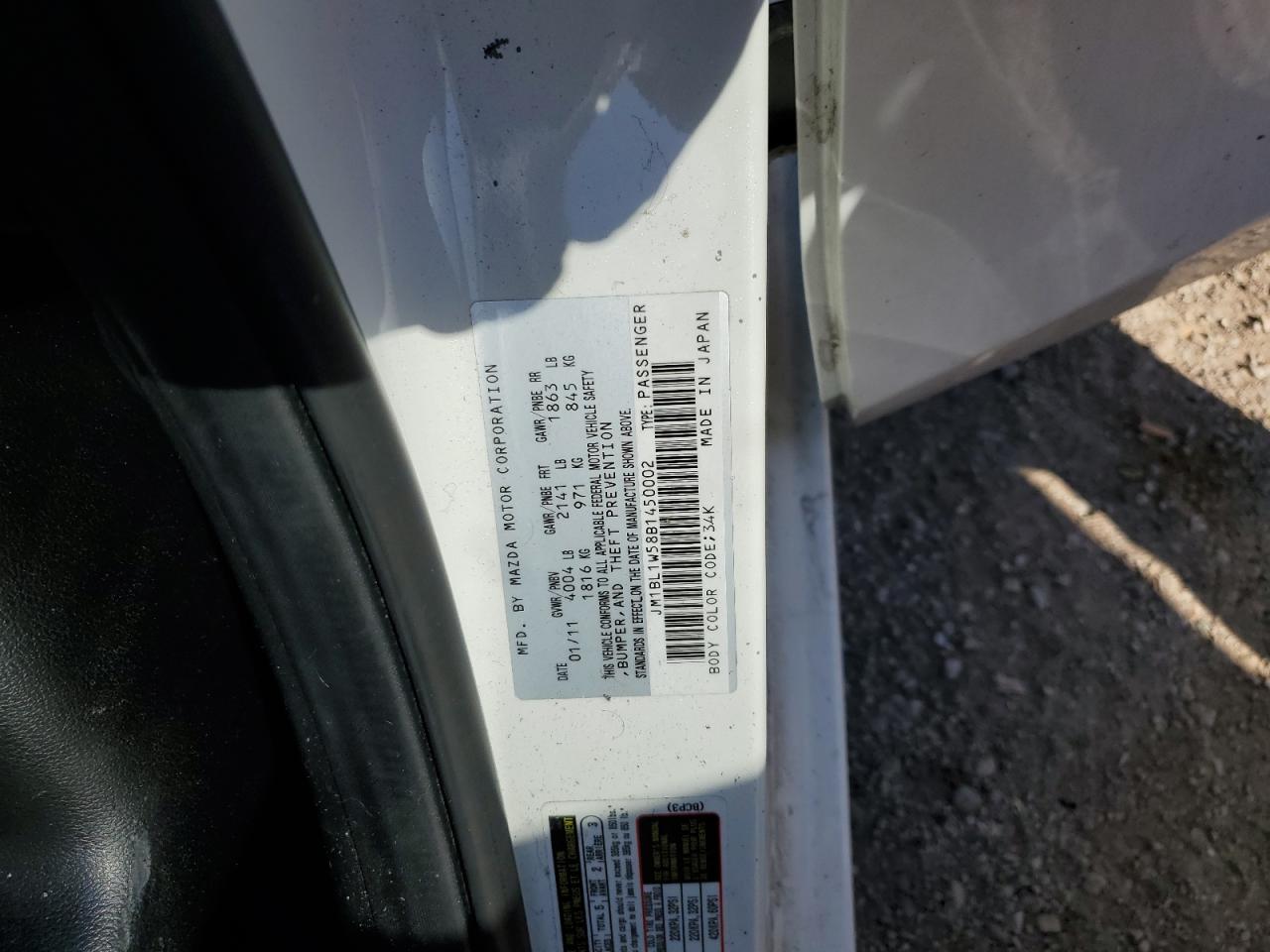 2011 Mazda 3 S VIN: JM1BL1W58B1450002 Lot: 81650055