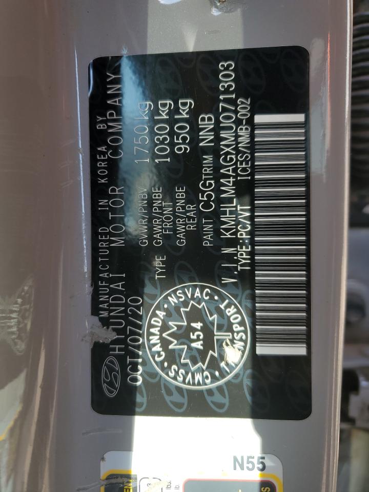 2021 Hyundai Elantra Sel VIN: KMHLM4AGXMU071303 Lot: 81190725