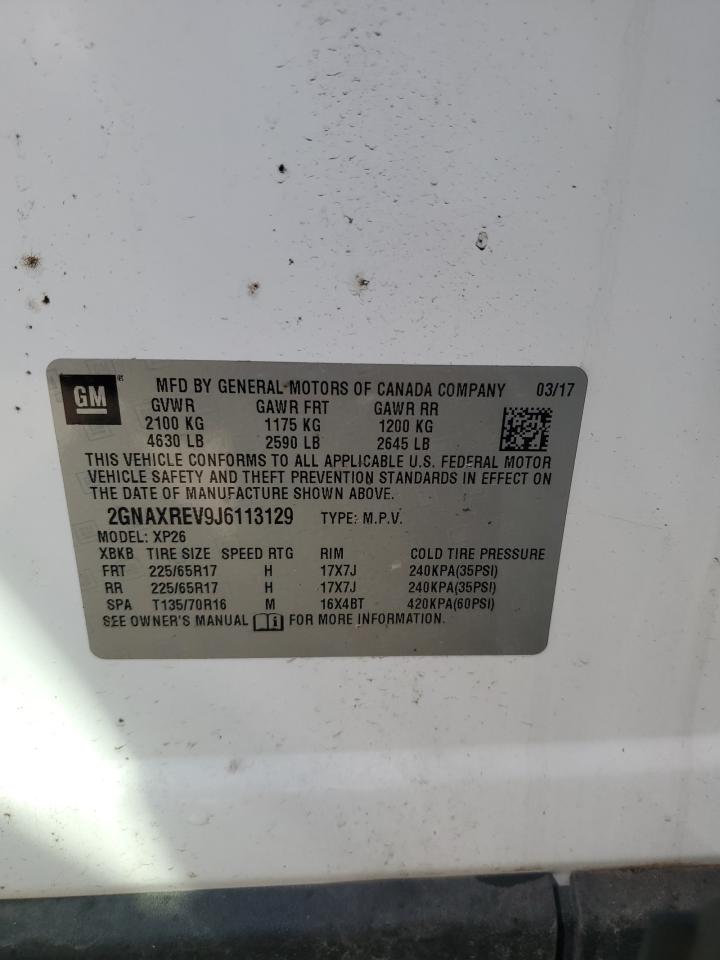 2018 Chevrolet Equinox Ls VIN: 2GNAXREV9J6113129 Lot: 71734895