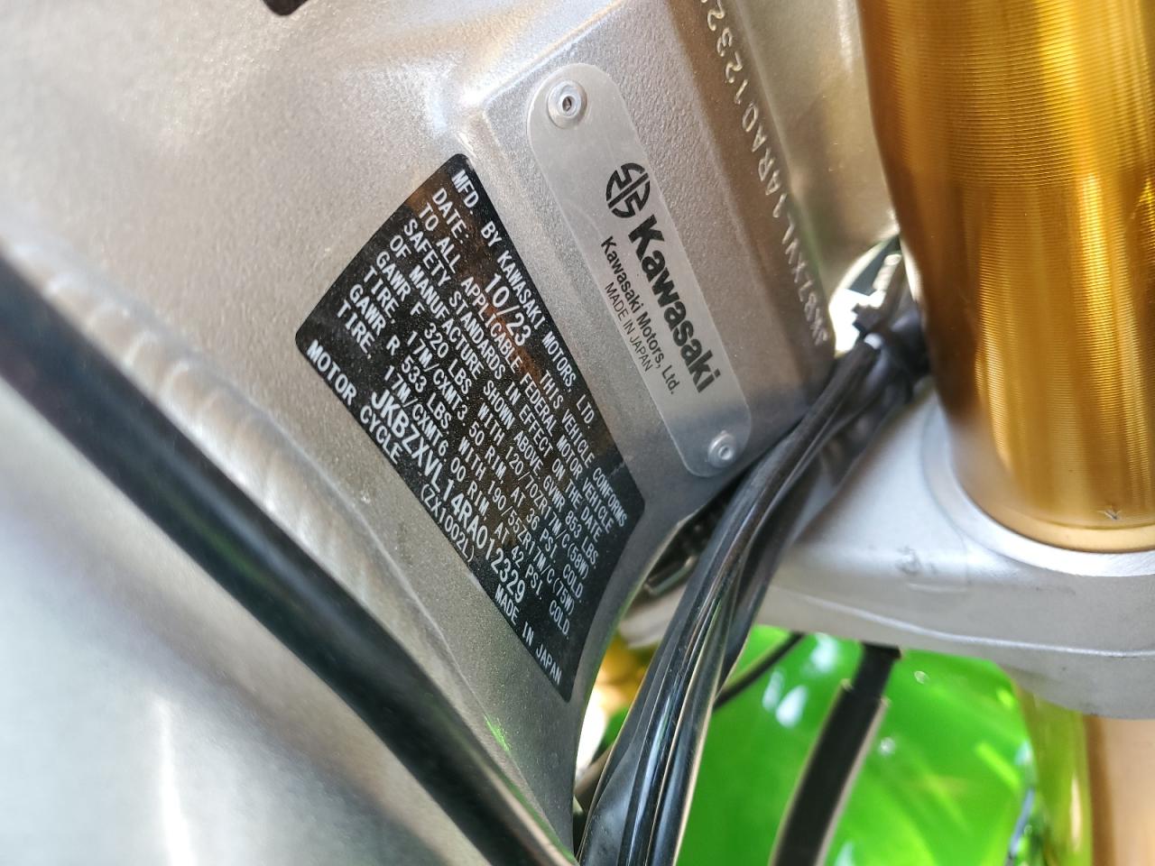 2024 Kawasaki Zx1002 L VIN: JKBZXVL14RA012329 Lot: 71800855