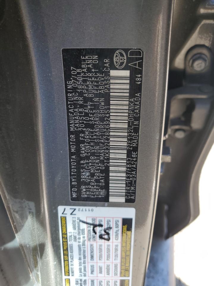 2008 Toyota Corolla Matrix Xr VIN: 2T1KR32E28C692451 Lot: 81743875
