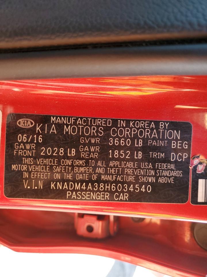 2017 Kia Rio Lx VIN: KNADM4A38H6034540 Lot: 70765015