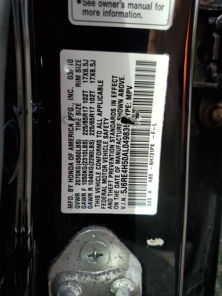 2010 Honda Cr-V Ex VIN: 5J6RE4H50AL049838 Lot: 84608715