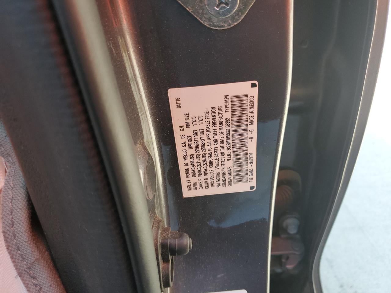 2016 Honda Cr-V Ex VIN: 3CZRM3H59GG708292 Lot: 71249845