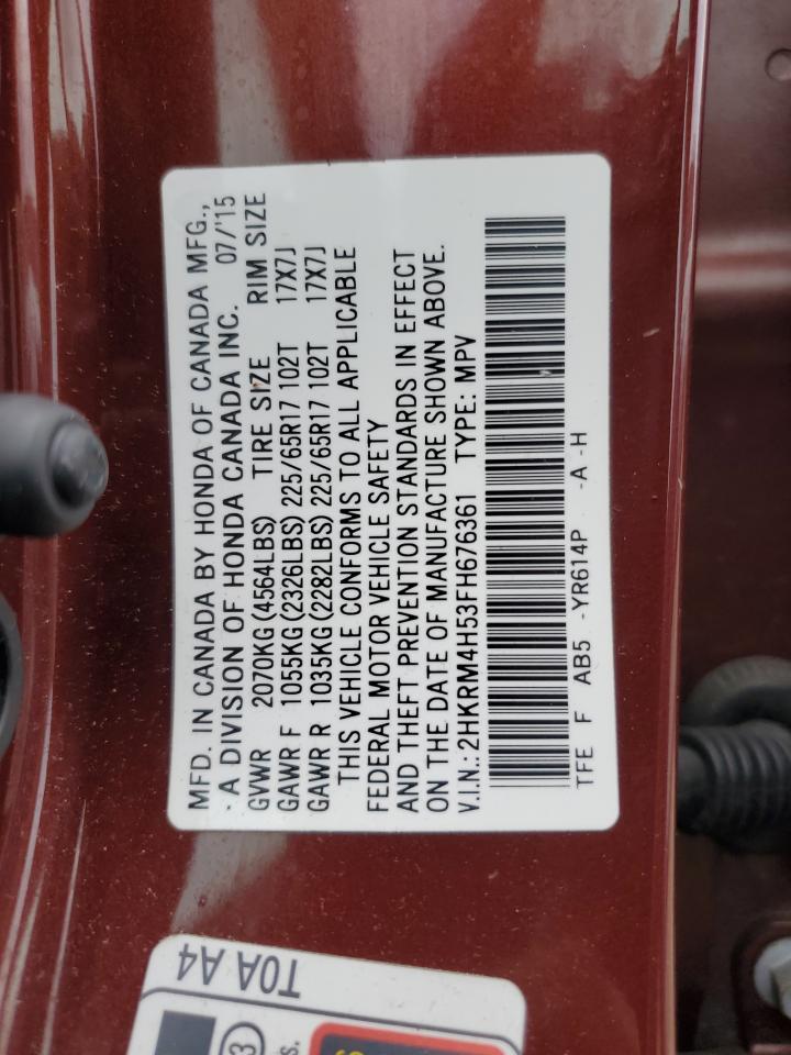 2015 Honda Cr-V Ex VIN: 2HKRM4H53FH676361 Lot: 82106945