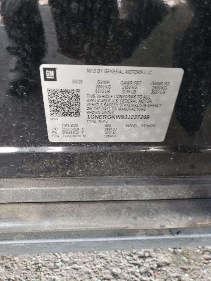 2018 Chevrolet Traverse Lt VIN: 1GNERGKW9JJ237269 Lot: 80075315