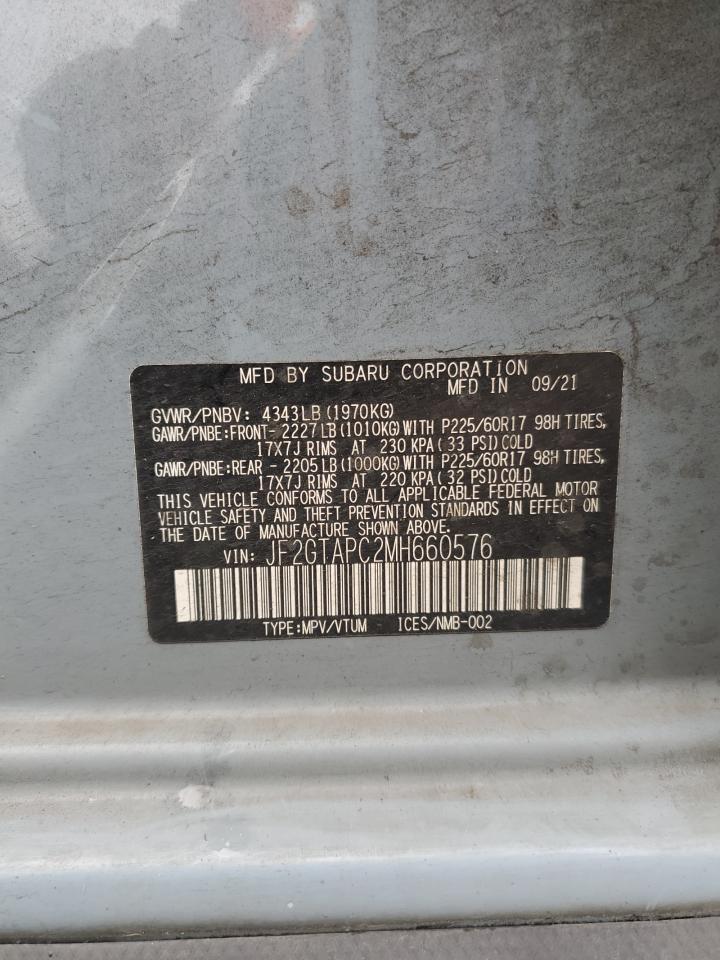 2021 Subaru Crosstrek Premium VIN: JF2GTAPC2MH660576 Lot: 84620915
