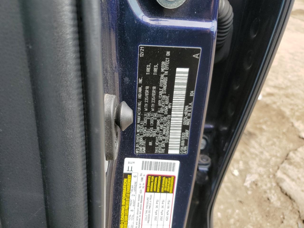 2022 Toyota Highlander Xle VIN: 5TDGZRBHXNS564139 Lot: 80248955