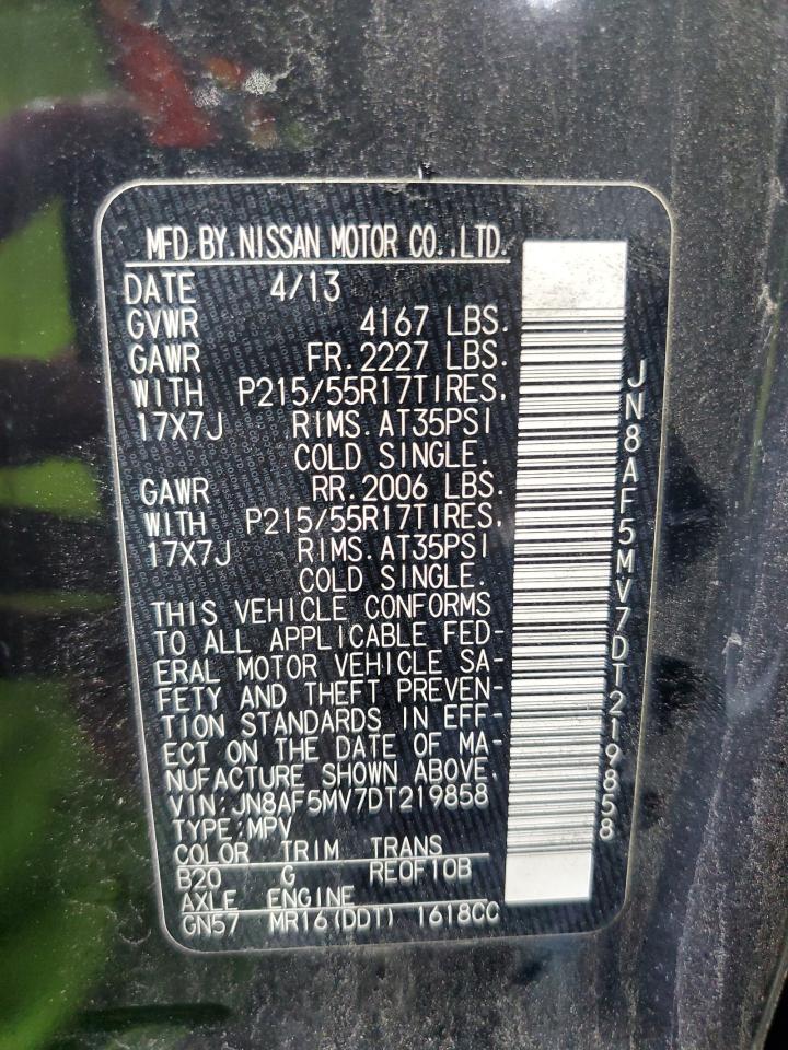 2013 Nissan Juke S VIN: JN8AF5MV7DT219858 Lot: 83944025