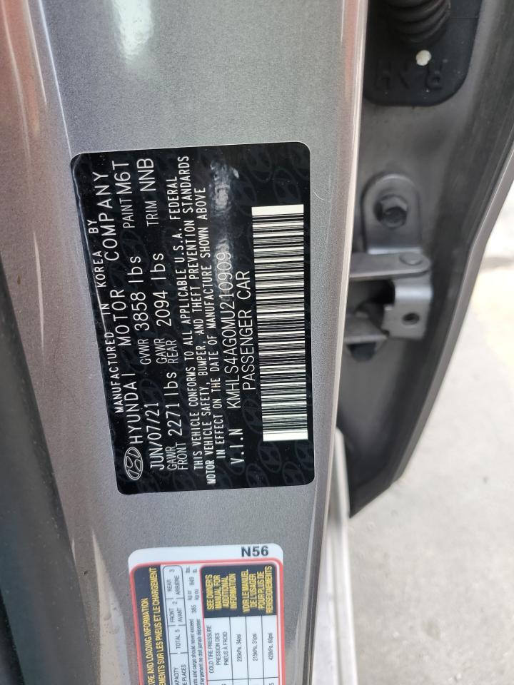 2021 Hyundai Elantra Sel VIN: KMHLS4AG0MU210909 Lot: 81487225