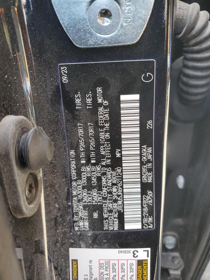 2023 Toyota 4Runner Se VIN: JTEMU5JR6P6211240 Lot: 82172535