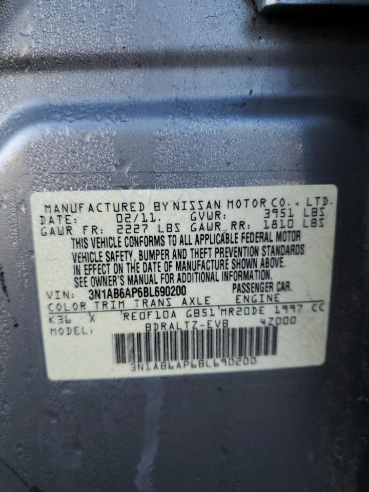 2011 Nissan Sentra 2.0 VIN: 3N1AB6AP6BL690200 Lot: 84424415