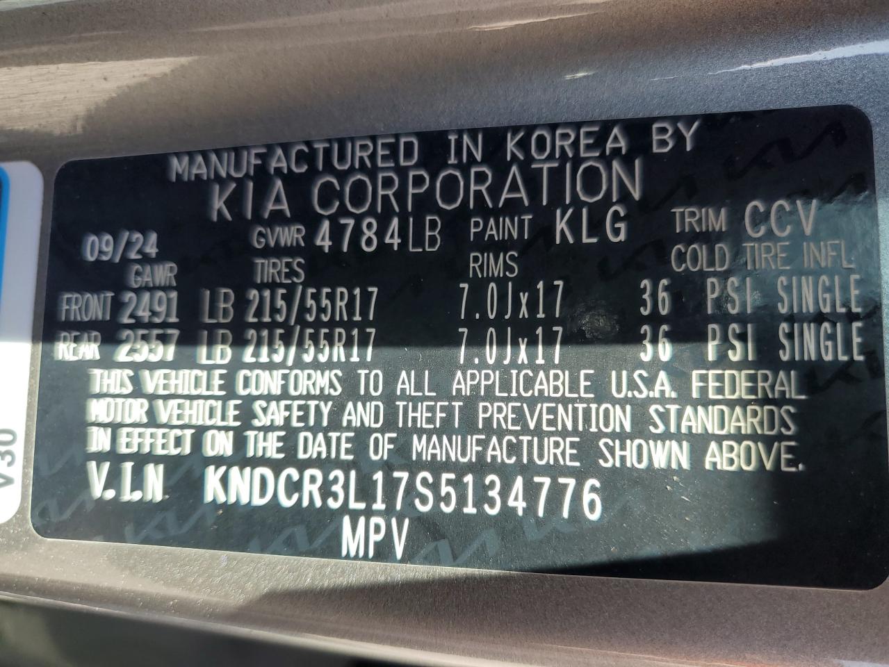 2025 Kia Niro Wind VIN: KNDCR3L17S5134776 Lot: 81261145