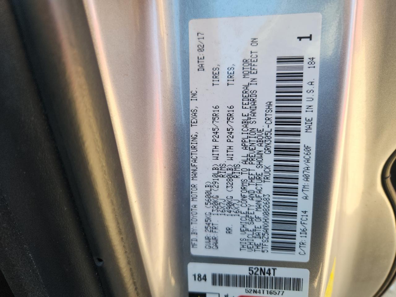 2017 Toyota Tacoma Access Cab VIN: 5TFSZ5ANXHX082683 Lot: 81510335