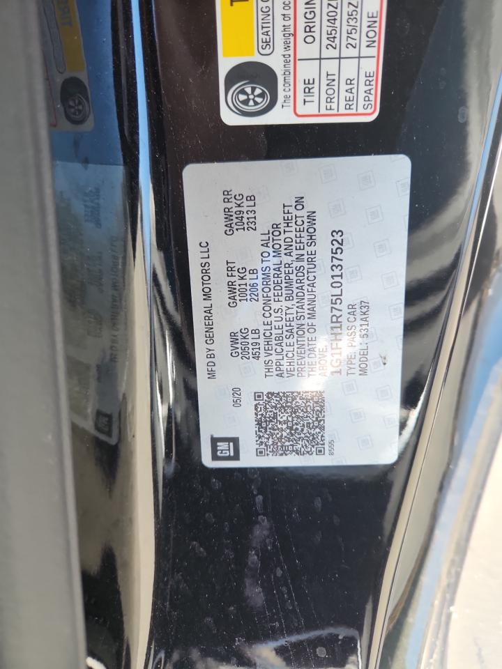 2020 Chevrolet Camaro Ss VIN: 1G1FH1R75L0137523 Lot: 80032305