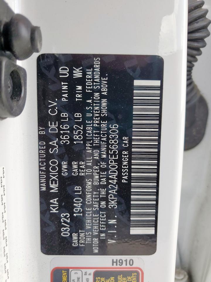 2023 Kia Rio Lx VIN: 3KPA24AD0PE568306 Lot: 71277945