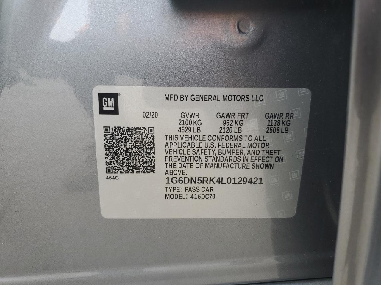 2020 Cadillac Ct5 Premium Luxury VIN: 1G6DN5RK4L0129421 Lot: 84548905