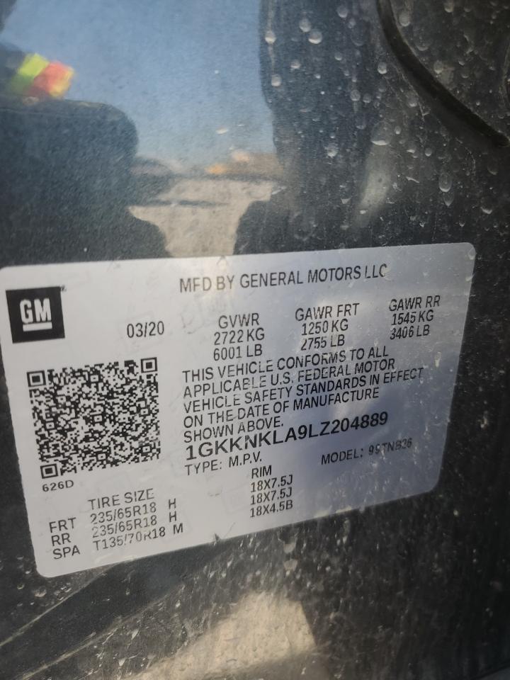 2020 GMC Acadia Sle VIN: 1GKKNKLA9LZ204889 Lot: 80574995