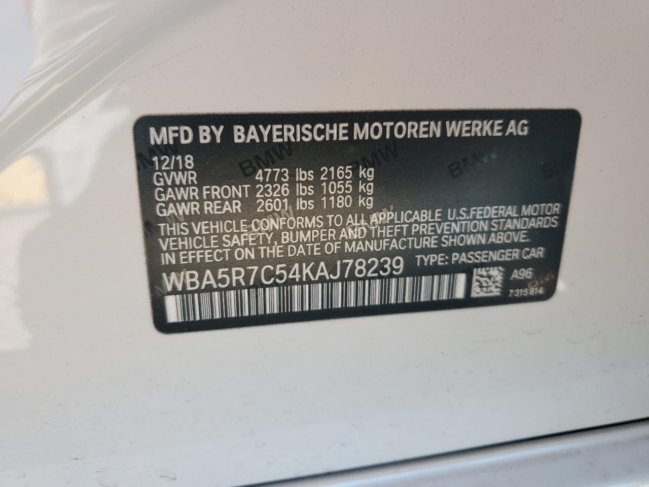 2019 BMW 330Xi VIN: WBA5R7C54KAJ78239 Lot: 81899545