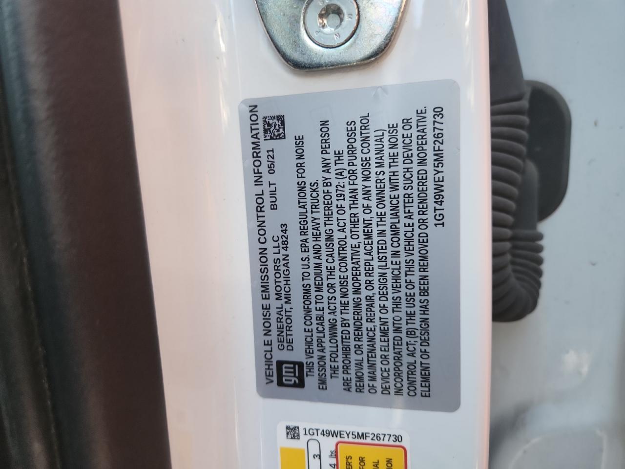 2021 GMC Sierra K3500 Denali VIN: 1GT49WEY5MF267730 Lot: 80920185