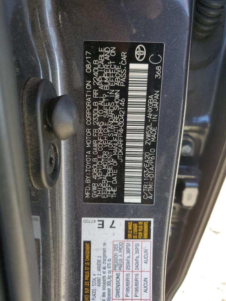 2017 Toyota Prius Prime VIN: JTDKARFP4H3042146 Lot: 84203195