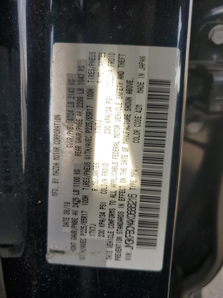 2019 Mazda Cx-5 Touring VIN: JM3KFBCM4K0686216 Lot: 80636425