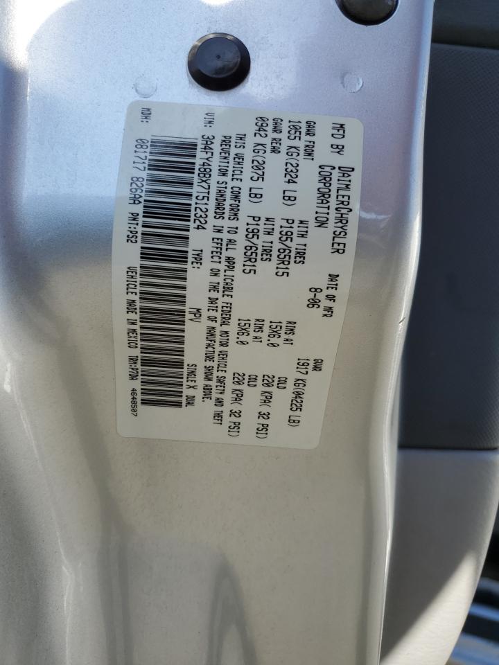 2007 Chrysler Pt Cruiser VIN: 3A4FY48BX7T512324 Lot: 81665875