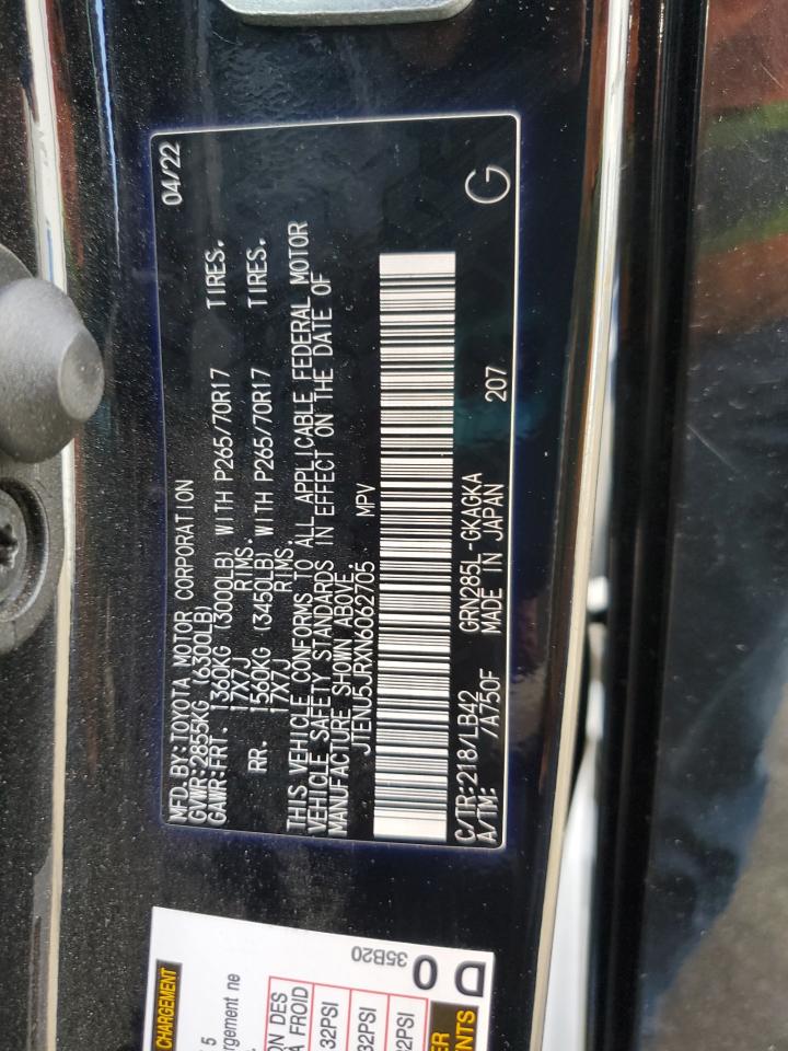 2022 Toyota 4Runner Sr5/Sr5 Premium VIN: JTENU5JRXN6062705 Lot: 80586165