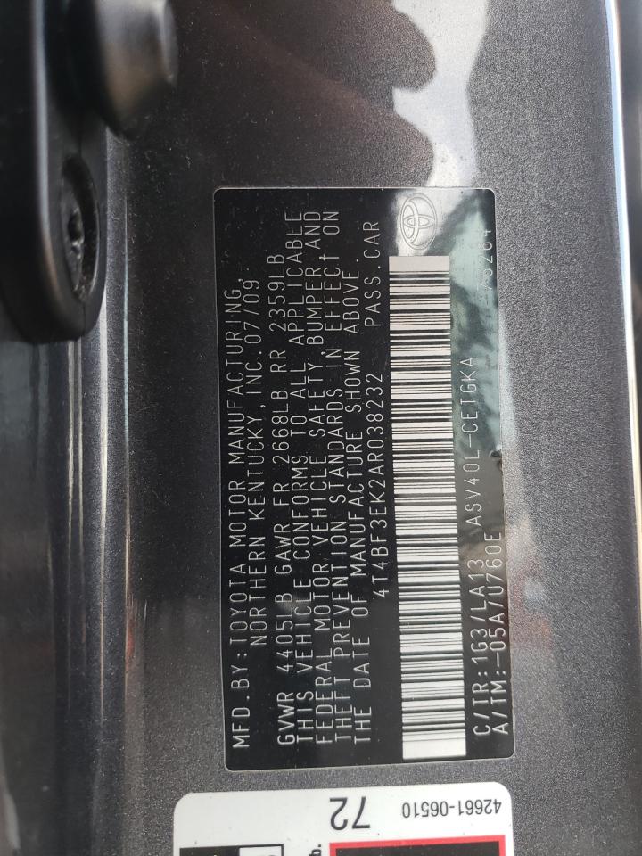 2010 Toyota Camry Base VIN: 4T4BF3EK2AR038232 Lot: 81808485