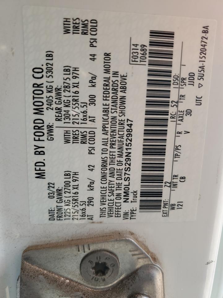 2022 Ford Transit Connect Xl VIN: NM0LS7S29N1529847 Lot: 84784115