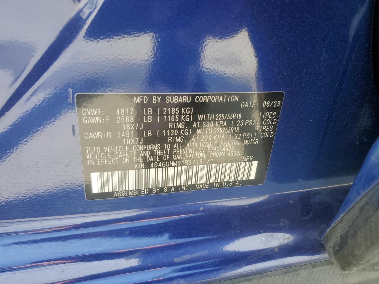 2024 Subaru Crosstrek Limited VIN: 4S4GUHM61R3716171 Lot: 71327205