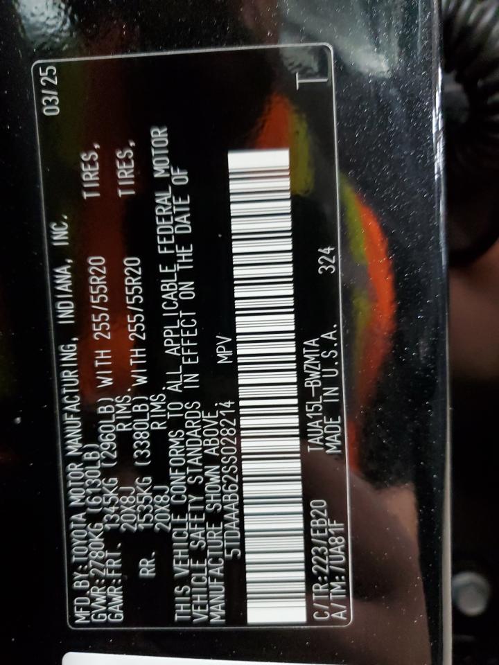 2025 Lexus Tx 350 Base VIN: 5TDAAAB62SS028214 Lot: 83754605