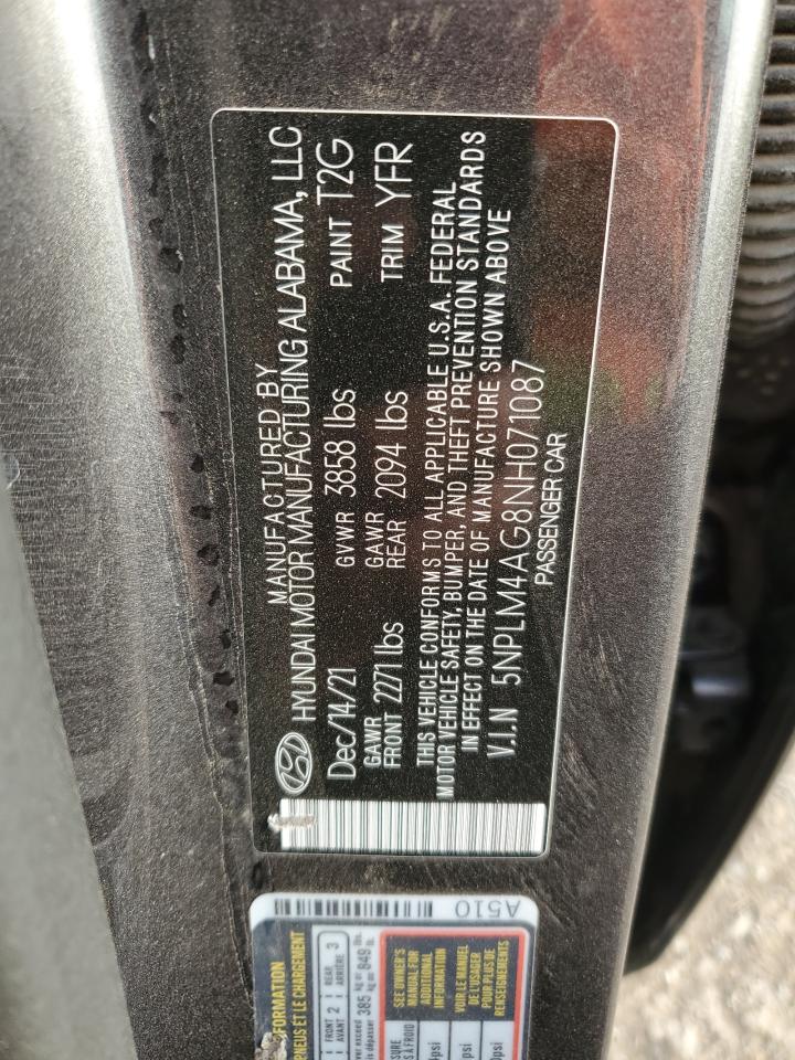 2022 Hyundai Elantra Sel VIN: 5NPLM4AG8NH071087 Lot: 81201415