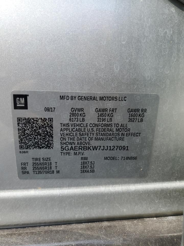 2018 Buick Enclave Essence VIN: 5GAERBKW7JJ127091 Lot: 71056665