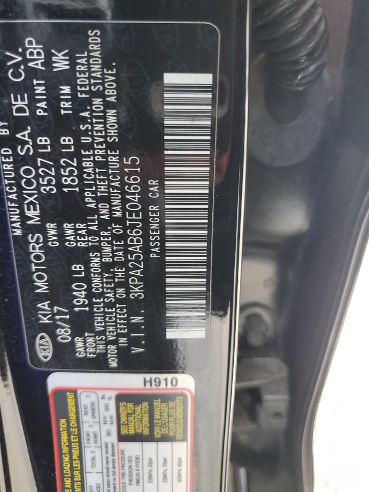 2018 Kia Rio Lx VIN: 3KPA25AB6JE046615 Lot: 83949145