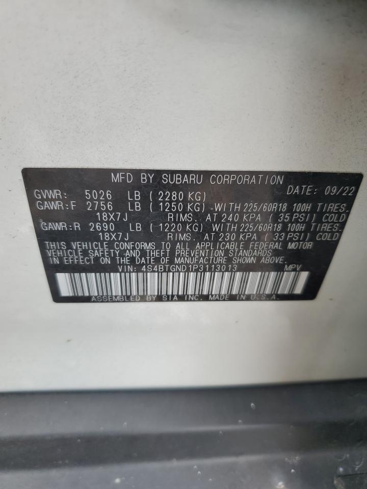 2023 Subaru Outback Limited Xt VIN: 4S4BTGND1P3113013 Lot: 81700195