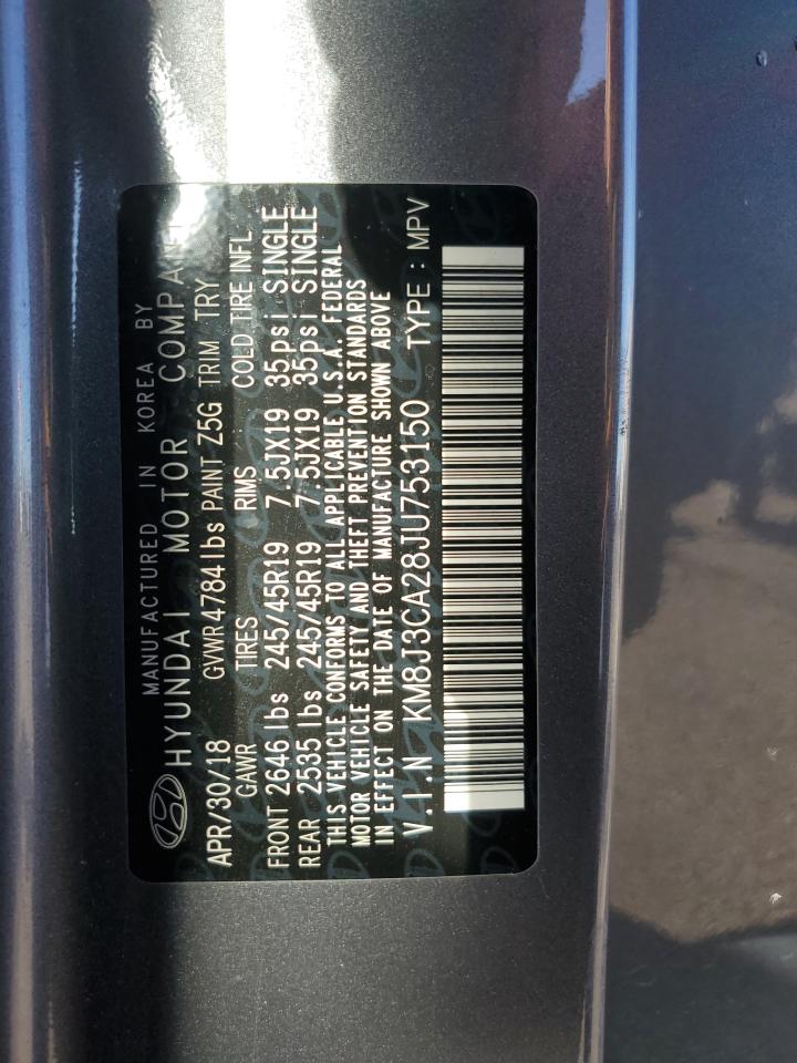 2018 Hyundai Tucson Value VIN: KM8J3CA28JU753150 Lot: 81105155