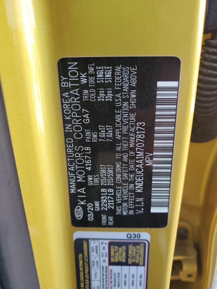 2021 Kia Seltos S VIN: KNDEUCAA1M7078173 Lot: 70917025