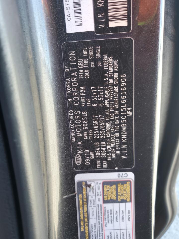 2020 Kia Sedona Lx VIN: KNDMB5C15L6616906 Lot: 72035315