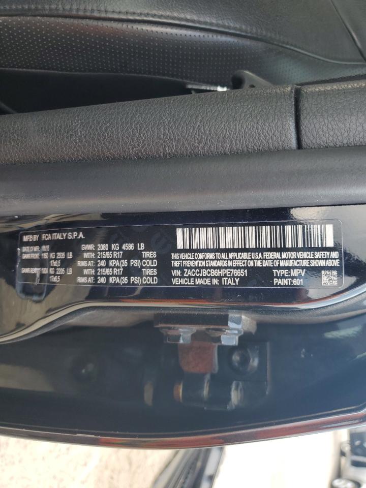 2017 Jeep Renegade Trailhawk VIN: ZACCJBCB6HPE76651 Lot: 71503885