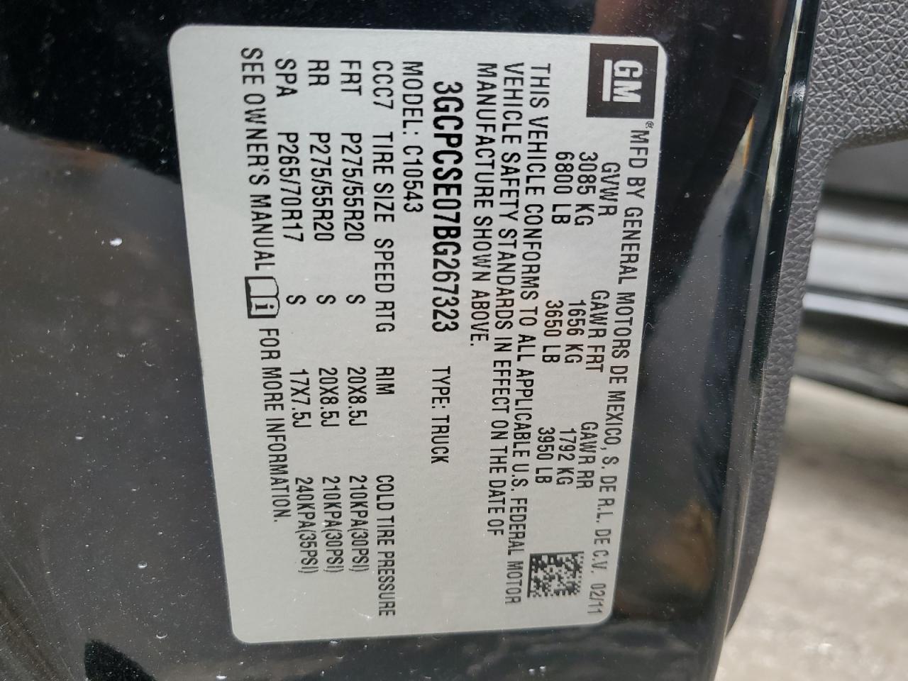 2011 Chevrolet Silverado C1500 Lt VIN: 3GCPCSE07BG267323 Lot: 81379475