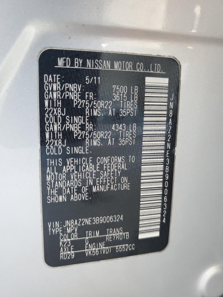 2011 Infiniti Qx56 VIN: JN8AZ2NE3B9006324 Lot: 81037275