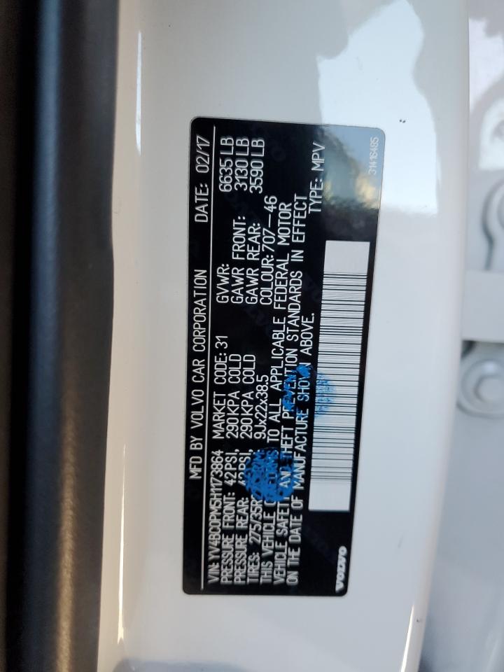 2017 Volvo Xc90 T8 VIN: YV4BC0PM5H1173864 Lot: 84403095