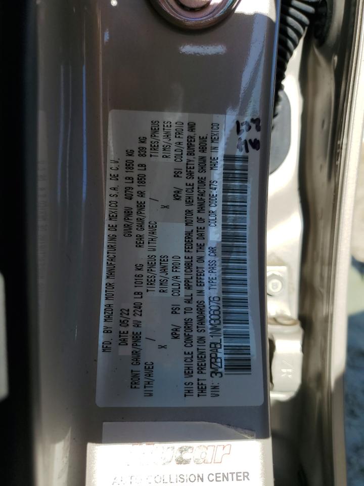 2022 Mazda 3 Select VIN: 3MZBPABL1NM306076 Lot: 81376845